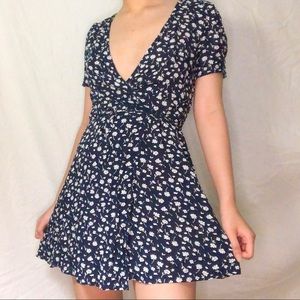 Isabelle’s cabinet blue floral wrap dress